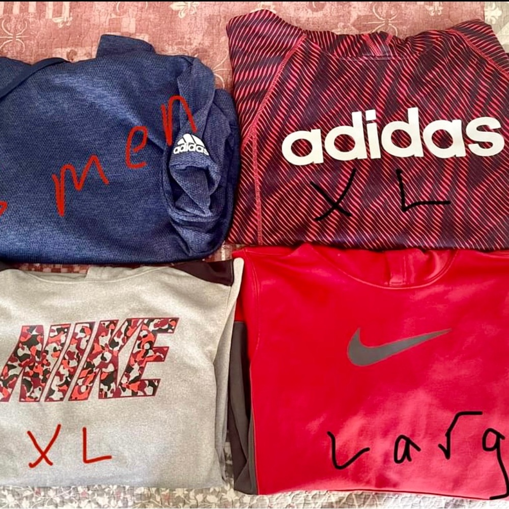 Nike and Adidas Hoodies Youth Boys X-Large Four Total GUC